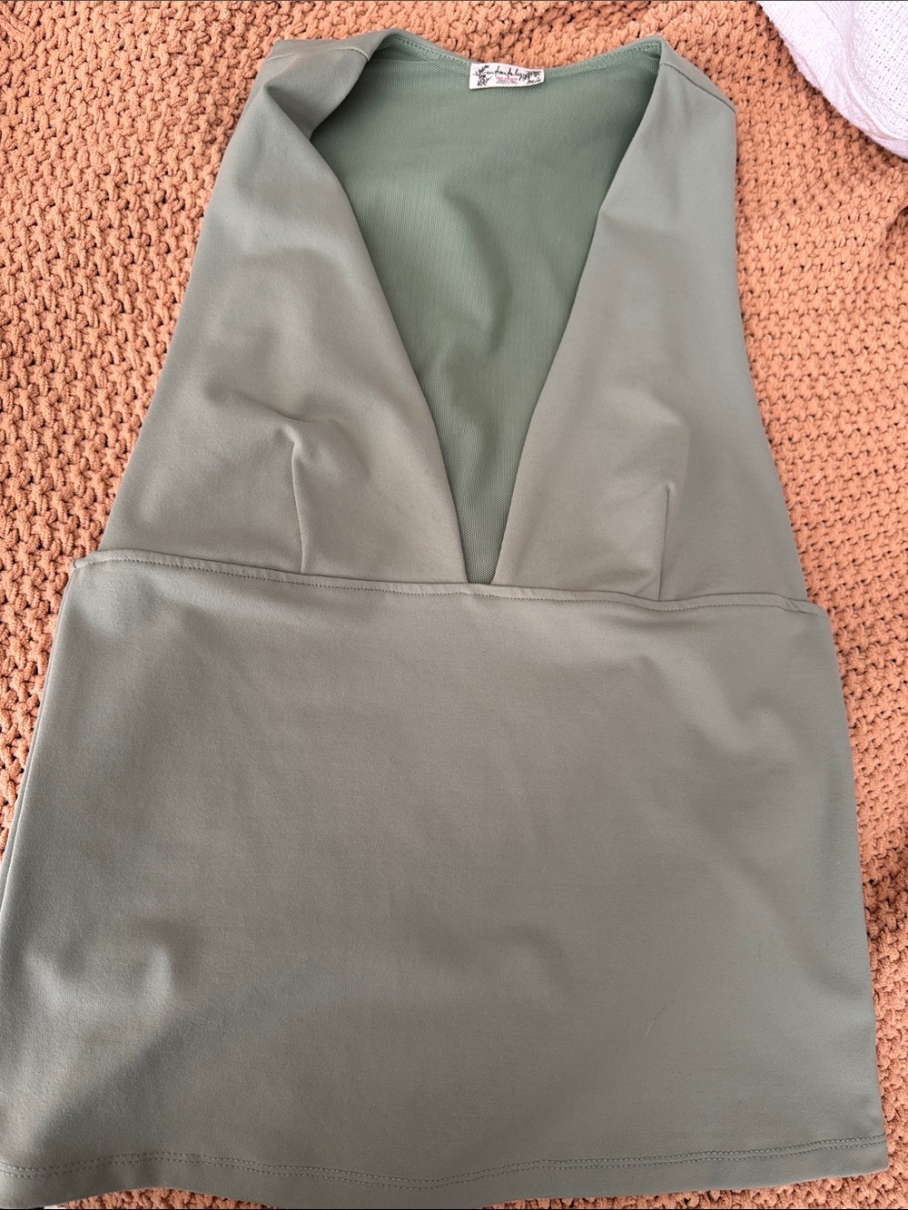 Free People Olive Green Textured Tank Top